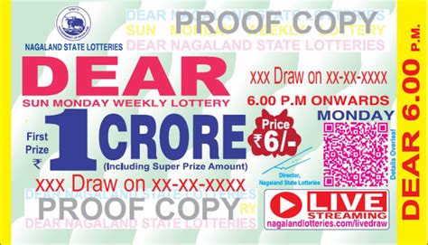 Buy Dear Lottery Ticket 1PM 6PM 8PM 6 Rupees 1 Crore Lottery.
